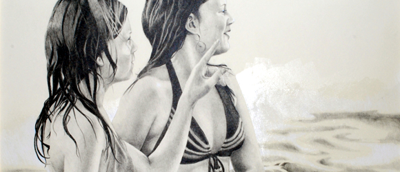 Detail from *Twelve*, graphite on board