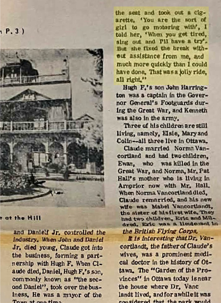 newspaper clipping Arnprior Guide June 1967 featuring a story about Jessie McLachlin